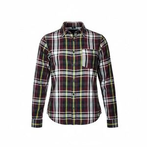 Duck Head Plaid Flannel Shirt Mens Large L Long Sleeve Cotton Maroon Green Gold